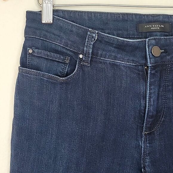 ANN TAYLOR The Slim Curvy Fit Petite Dark Blue Denim Jeans size 6P - Picture 4 of 10